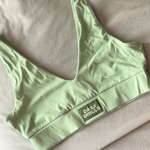Daily Drills Mint Green V-Neck Sports Bra